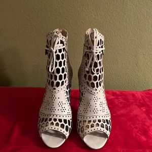 Ivory leather booties